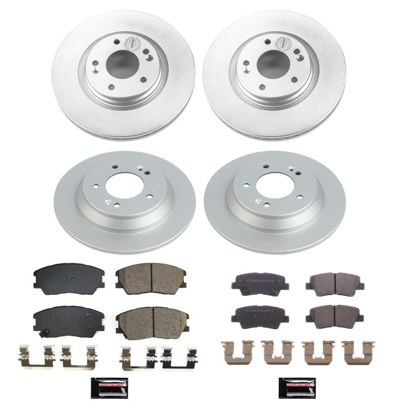 Power Stop 20-21 Kia Soul Front & Rear Z17 Coated Brake Kit Brake Kits - Performance Blank PowerStop