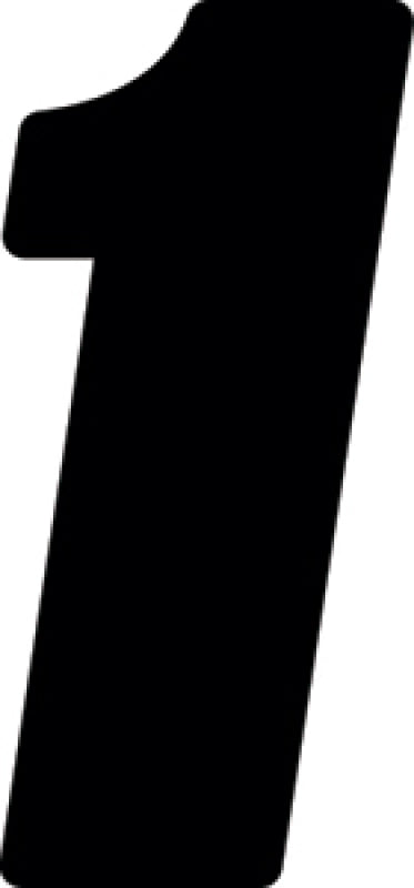 Hardline Dirt Digits 3pk 7 in. - High Gloss Number 1 - Black Stickers/Decals/Banners Hardline