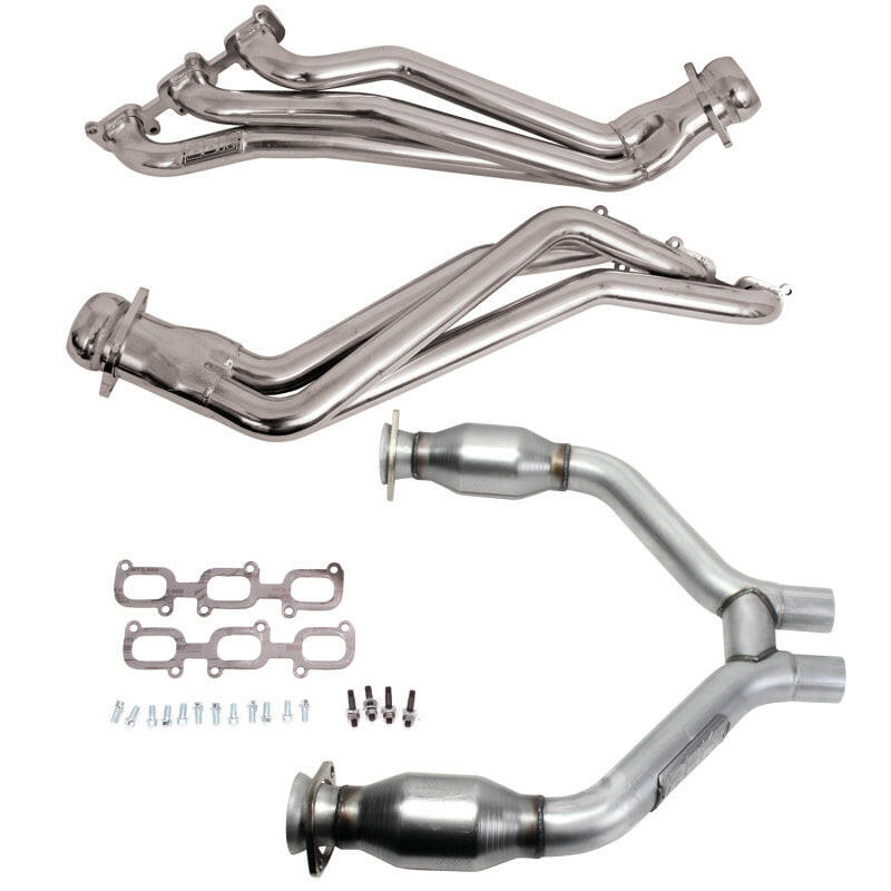 BBK 15-17 Ford Mustang V6 1-3/4 Long Tube Headers w/High Flow Catted H Pipe (Silver Ceramic) Headers & Manifolds BBK