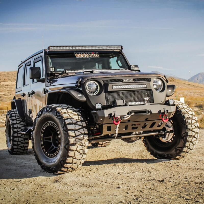 Westin 18-22 Jeep Wrangler JL / 20-22 Gladiator WJ2 Stubby Front Bumper - Tex. Blk Bumpers - Steel Westin