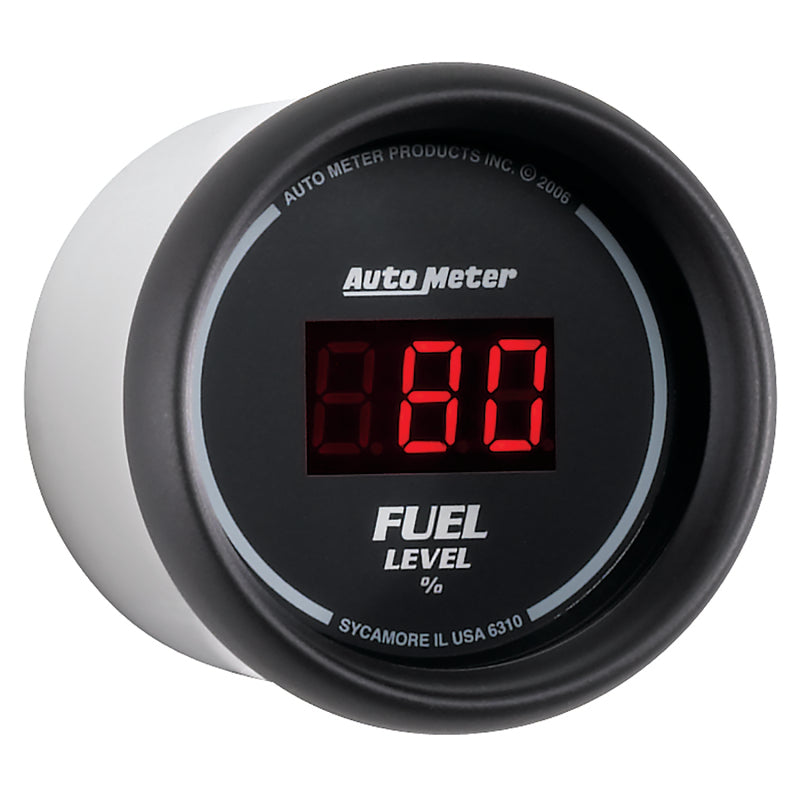 Autometer 52mm Black Digital Programmable Empty-Full Fuel Level Gauge Gauges AutoMeter