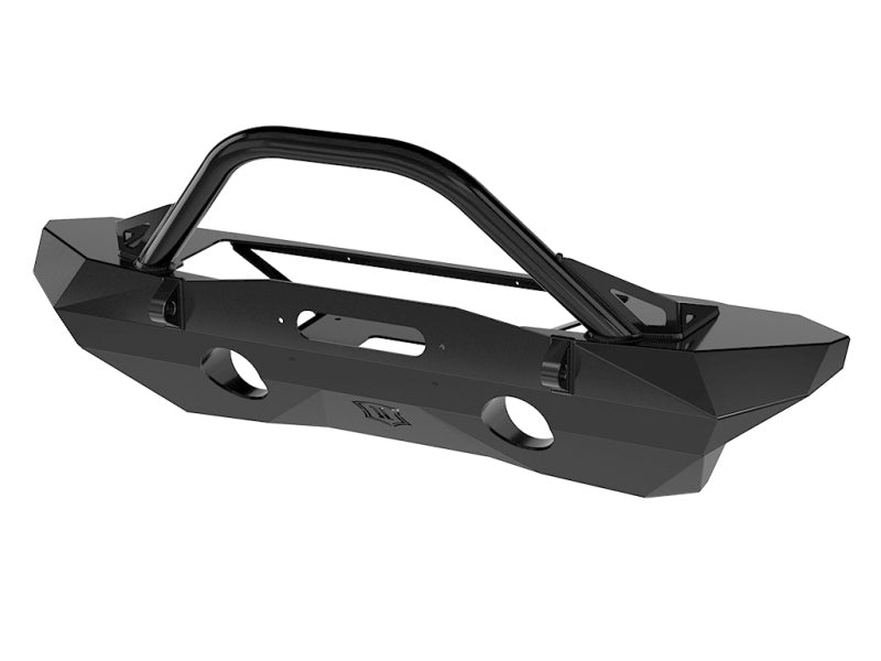 ICON 07-18 Jeep Wrangler JK Pro Series Mid Width Front Recessed Winch Bumper w/Bar/Tabs Bumpers - Steel ICON