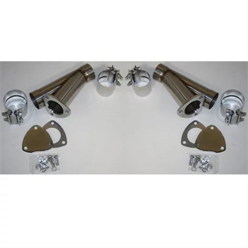 Granatelli 4.0in Stainless Steel Manual Dual Exhaust Cutout Kit w/Slip Fit & Band Clamps Exhaust Cutouts Granatelli Motor Sports