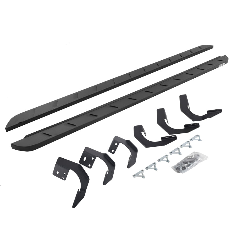Go Rhino 19-22 Ram 1500 CC 4DR (Not Classic) RB10 Slim Running Boards Kit (w/Brackets) - Tex. Blk Running Boards Go Rhino