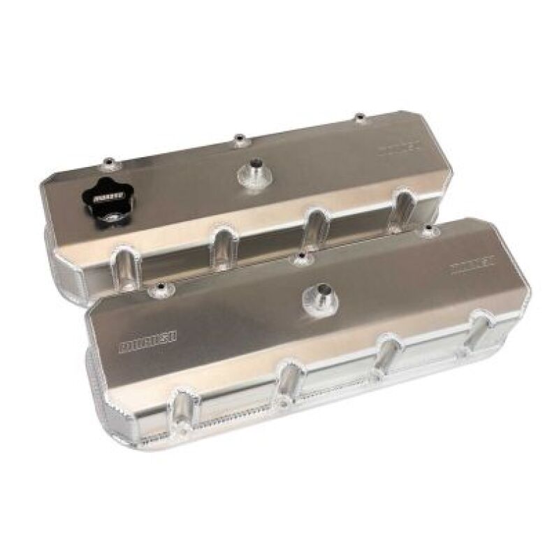 Moroso GM BBC -12AN Breather 3.875in Tall Aluminum Valve Cover - Pair Valve Covers Moroso