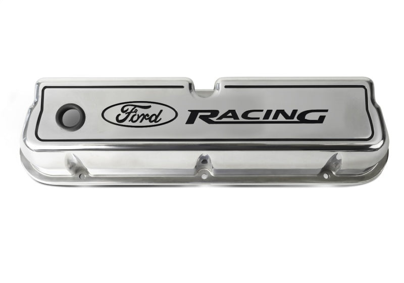 Ford Racing Logo Die-Cast Black Valve Covers Polished Valve Covers Ford Racing