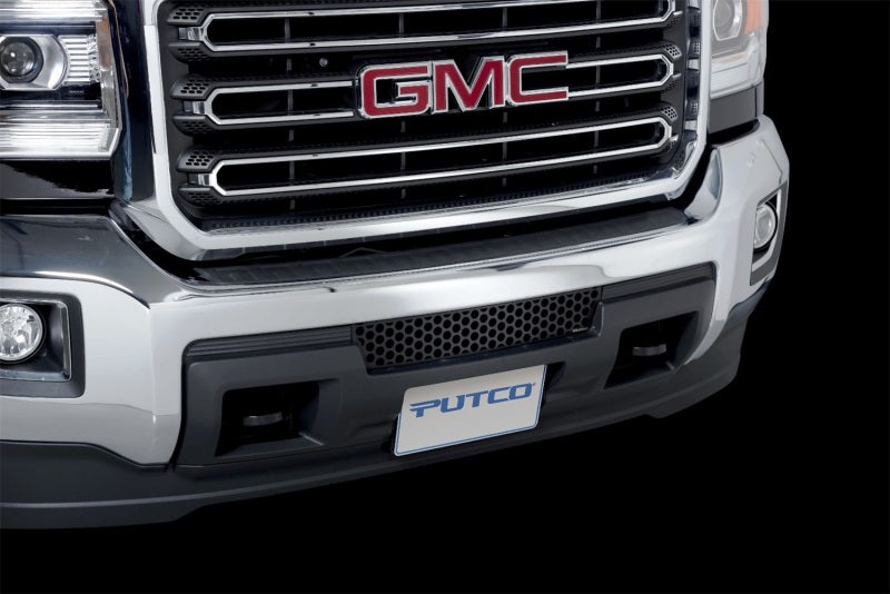 Putco 15-19 GMC Sierra HD - Stainless Steel - Black Punch Design Bumper Grille Bumper Grille Inserts Grilles Putco
