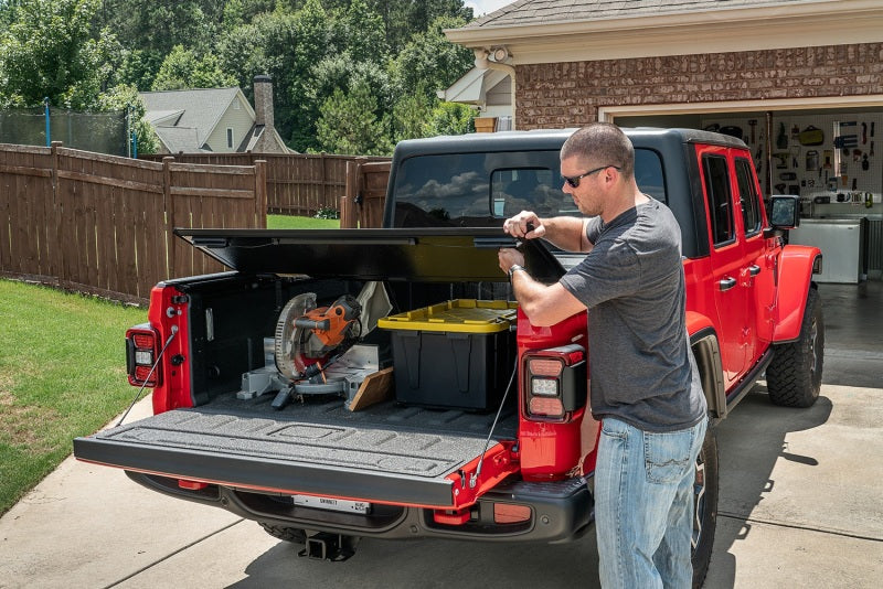 Rugged Ridge Armis Hard Folding With LINE-X Bed Cover 2020 JT Tonneau Covers - Hard Fold Rugged Ridge