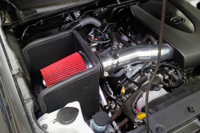 Spectre 16-18 Toyota Tacoma V6-3.5L F/I Air Intake Kit - Polished w/Red Filter Cold Air Intakes Spectre