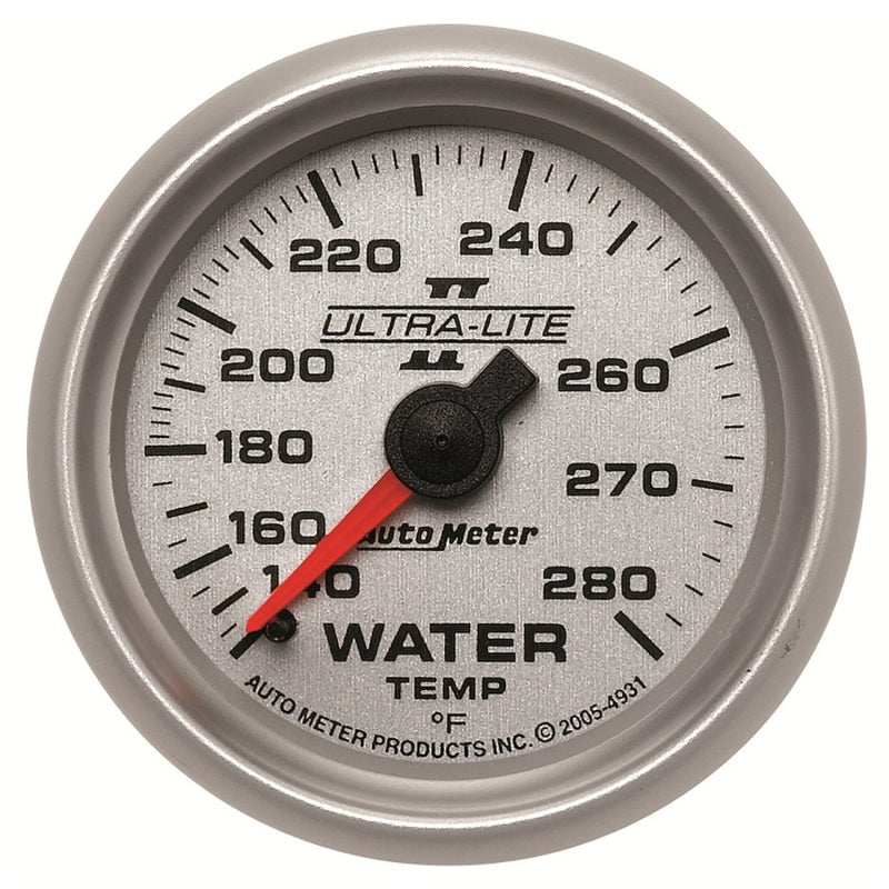 Autometer Ultra-Lite II 52mm 140-280 Deg F Mechanical Water Temp Gauge Gauges AutoMeter