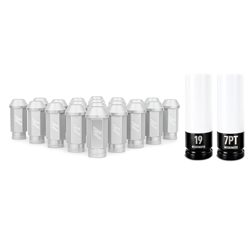 Mishimoto Aluminum Locking Lug Nuts M12x1.5 20pc Set Silver Lug Nuts Mishimoto