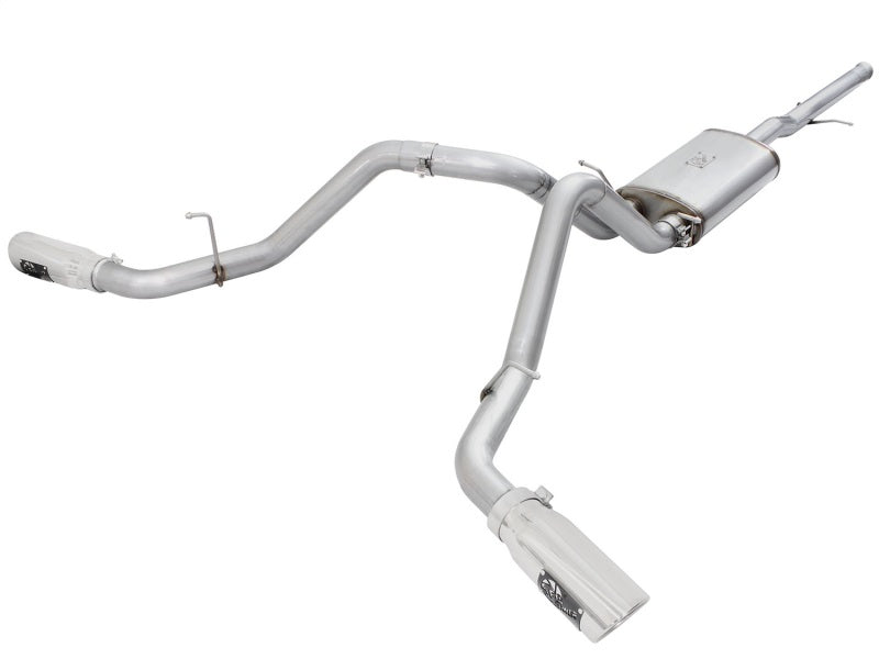 aFe Mach Force-XP Exhaust 3in Cat-Back SS 14-15 GM 1500 Trucks 4.3L/5.3L Dual Split w/ Polished Tip Catback aFe