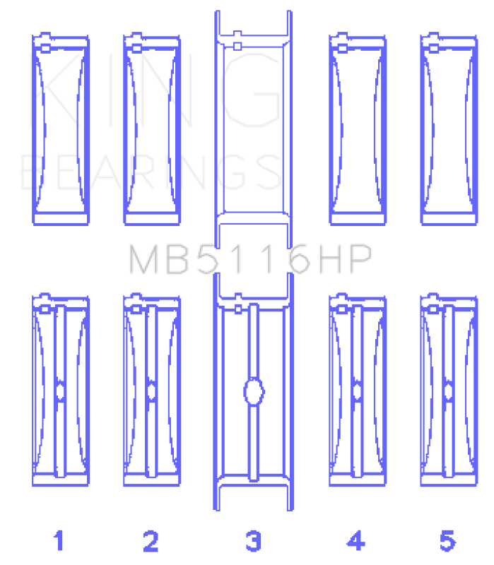 King Engine Bearings Chrysler 426CI/440CI V8 OHV (STDX Size) Crankshaft Main Bearing Set Bearings King Engine Bearings