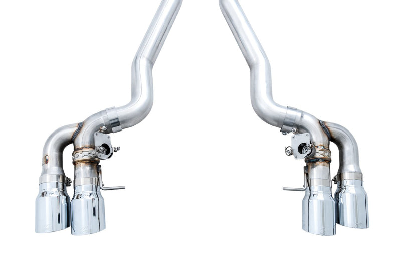 AWE Tuning 18-19 BMW M5 (F90) 4.4T AWD SwitchPath Axle-back Exhaust - Chrome Silver Tips Axle Back AWE Tuning
