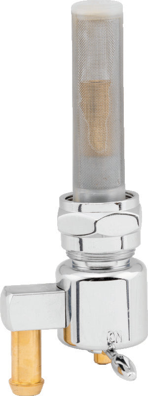 Bikers Choice Chrome Round Petcock 22MM Down Outlet Fuel Components Misc Bikers Choice
