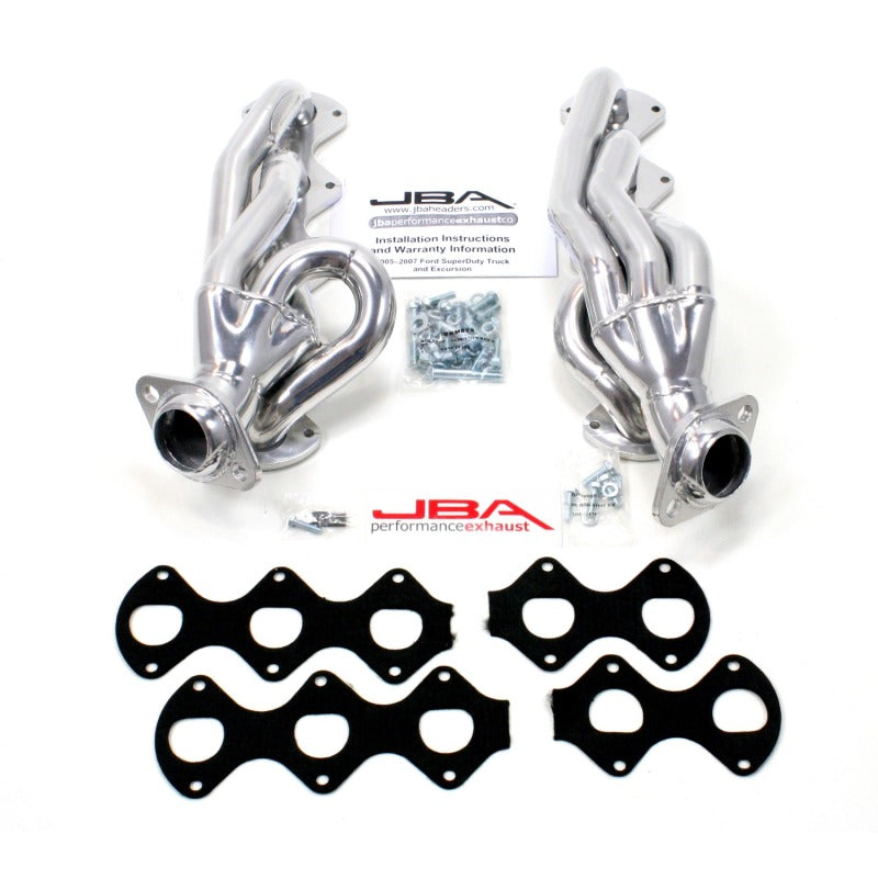 JBA 05-10 Ford F-Series 6.8L 3V V10 1-1/2in Primary Silver Ctd Cat4Ward Header Headers & Manifolds JBA