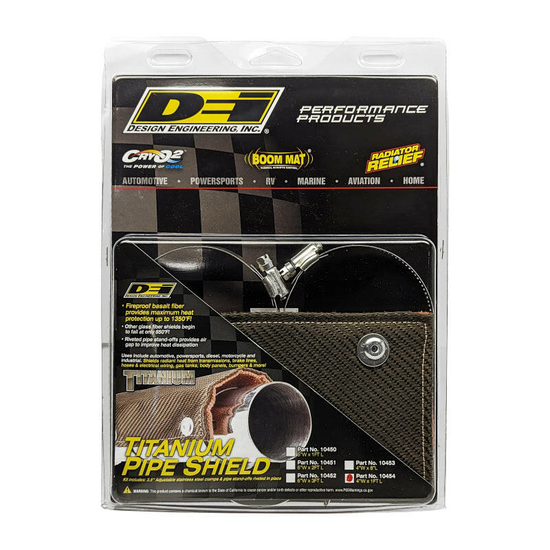 DEI Pipe Shield w/Stainless Steel Clamps - 4in x 12in - Titanium Thermal Sleeves DEI