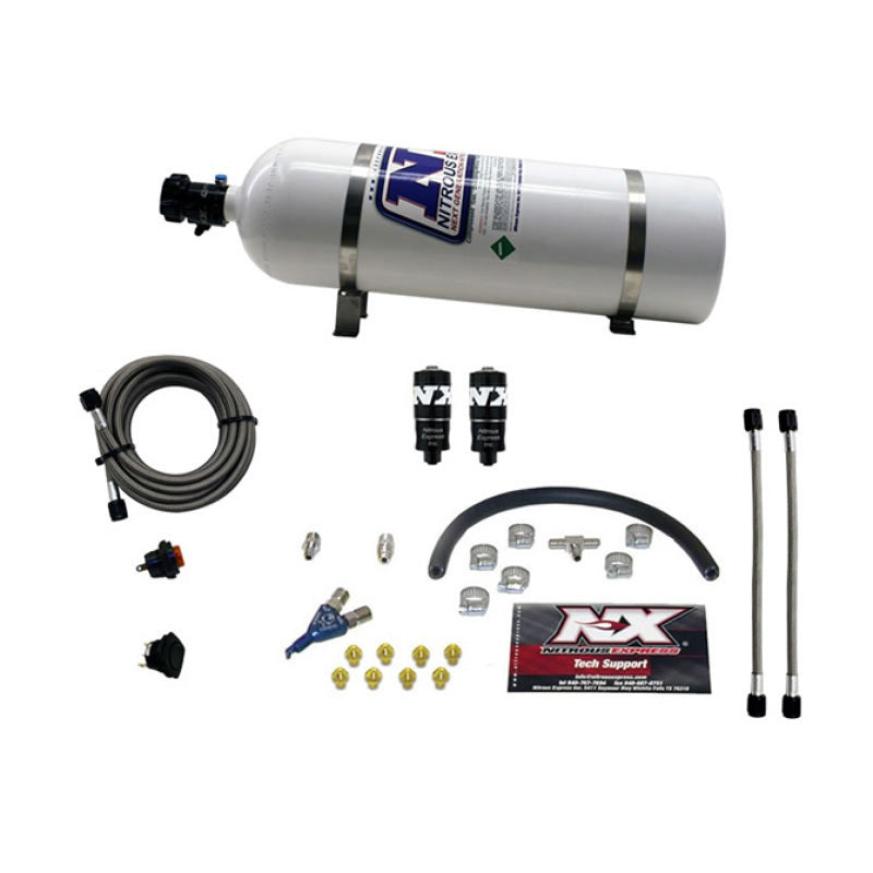 Nitrous Express Hitman EFI Single Nozzle Piranha Nitrous Kit (35-75HP) w/15lb Bottle Nitrous Systems Nitrous Express