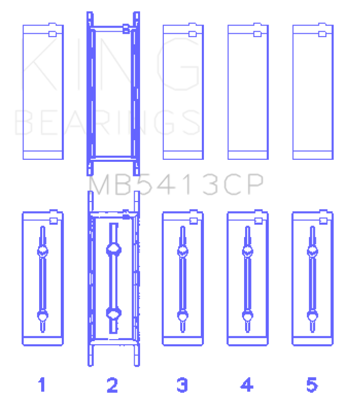 King Engine Bearings Opel LNF/LSJ/L42/61/Z22SE Crankshaft Main Bearing Set (Set of 5) Bearings King Engine Bearings