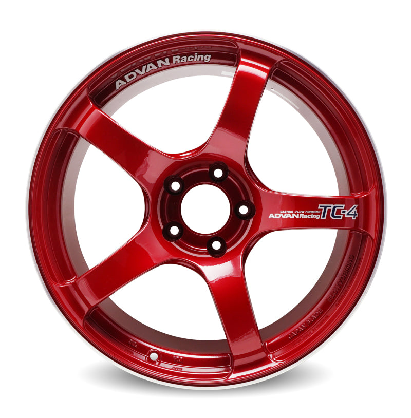 Advan TC4 18x9.5 +45 5x114.3 Racing Candy Red and Ring Wheel Wheels - Cast Advan