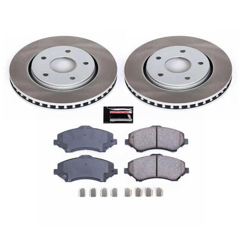 Power Stop 09-14 Volkswagen Routan Front Semi-Coated Rotor Kit Brake Kits - Performance Blank PowerStop
