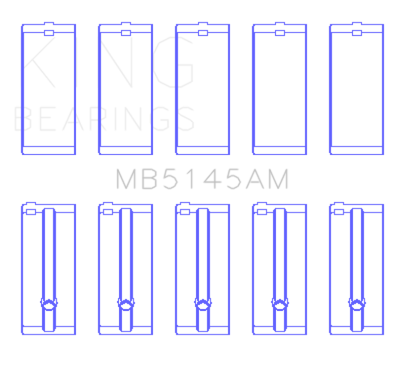 King Engine Bearings Toyota 2.4D L 2L (Size +0.25mm) Main Bearing Set Bearings King Engine Bearings