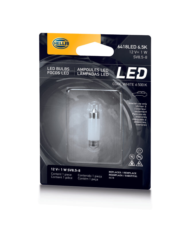 Hella LED 6418 12V 1W SV8.5-8 6.5K 36 SING Bulb Bulbs Hella