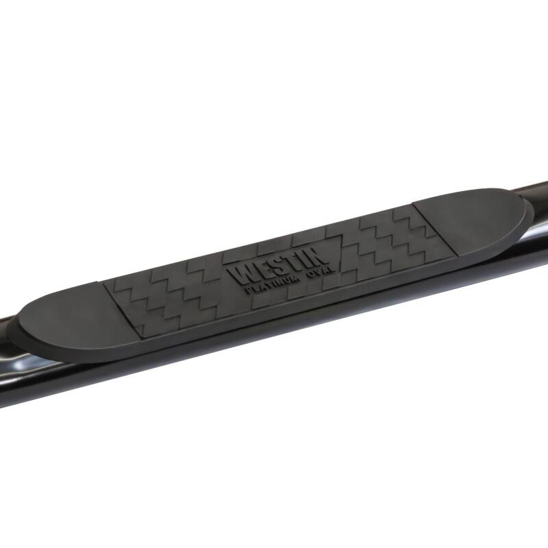 Westin 2014-2018 Chevy Silverado 1500 Dbl Cab (Body Mount) Platinum 4 Oval Nerf Step Bars - Black Nerf Bars Westin