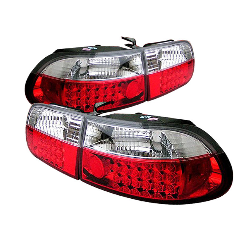 Spyder Honda Civic 92-95 3DR LED Tail Lights Red Clear ALT-YD-HC92-3D-LED-RC Tail Lights SPYDER