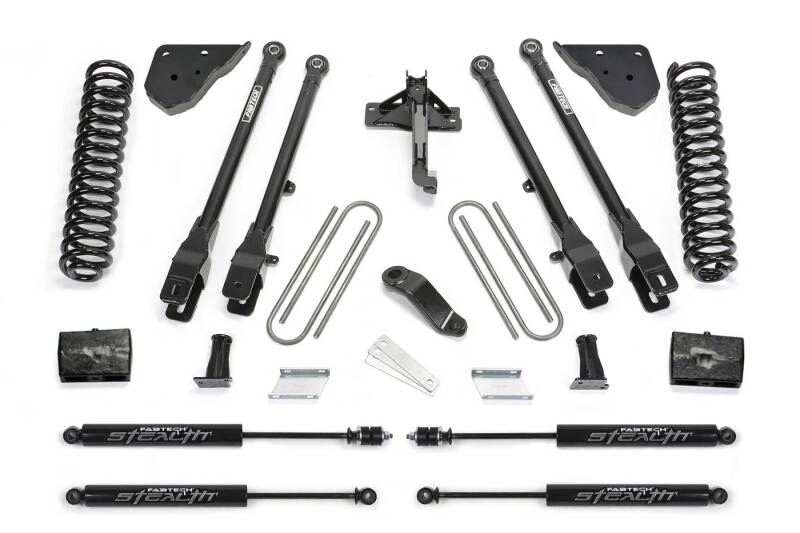 Fabtech 23-24 Ford F450/F550 4WD 6in 4 Link Lift Kit w/ Stealth Shocks Lift Springs Fabtech