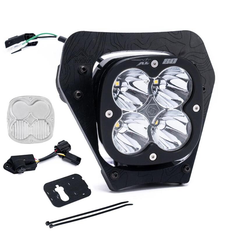 Baja Designs 2024 KTM 350 EXC-F/ 350 XW-F/ 450 XCF-W XL80 (D/C) Headlight Kit w/ Dimmer Light Bars & Cubes Baja Designs
