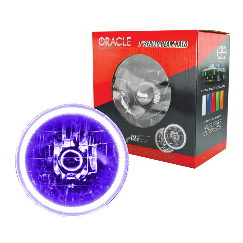 Oracle Pre-Installed Lights 7 IN. Sealed Beam - UV/Purple Halo Headlights ORACLE Lighting