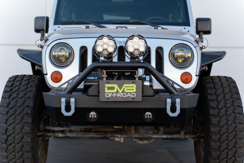 DV8 Offroad Fairlead Mounted Flip-Up License Plate Bracket License Plate Relocation DV8 Offroad