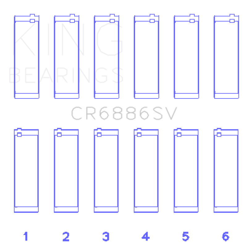 King Engine Bearings Mercedes Benz M 276 DE35 Sputter Replacement (Size +0.50mm) Conrod Bearing Set Connecting Rods King Engine Bearings