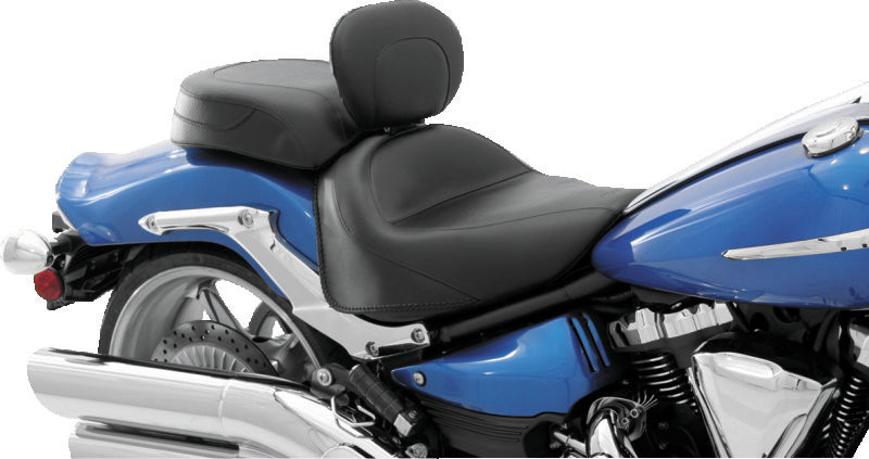 Mustang 08-17 Yamaha Raider Wide Touring 2PC Seat w/Diver Backrest - Black Two-Piece Motorcycle Seats Mustang Motorcycle