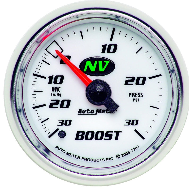 Autometer NV 52mm 30 PSI Mechanical Boost Gauge Gauges AutoMeter