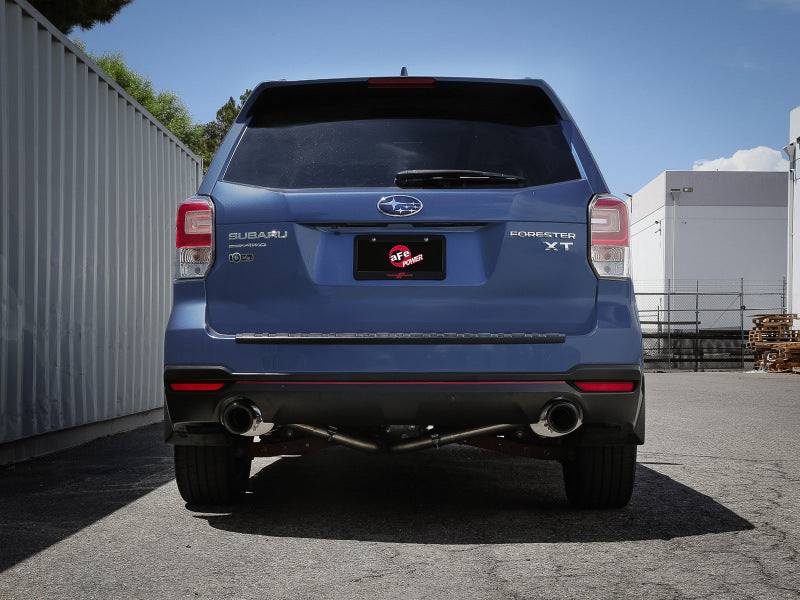aFe Subaru Forester XT 14-18 H4-2.5L (t) Takeda 2-1/2in to 2-1/4in 304 SS Cat-Back- Black Tip Catback aFe