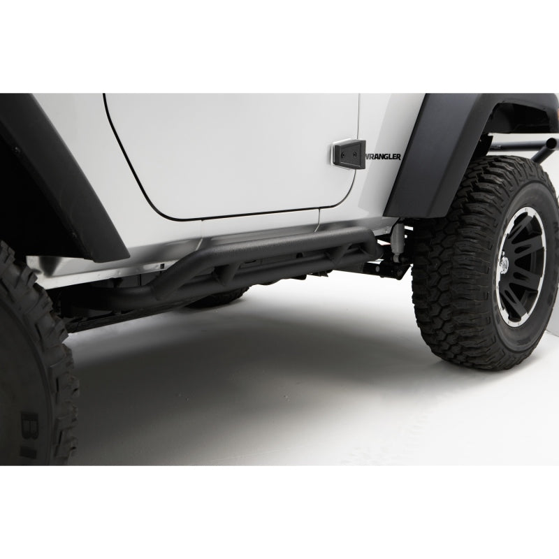Rugged Ridge RRC Rocker Guards Black 07-18 2-Door Jeep Wrangler Body Armor & Rock Rails Rugged Ridge