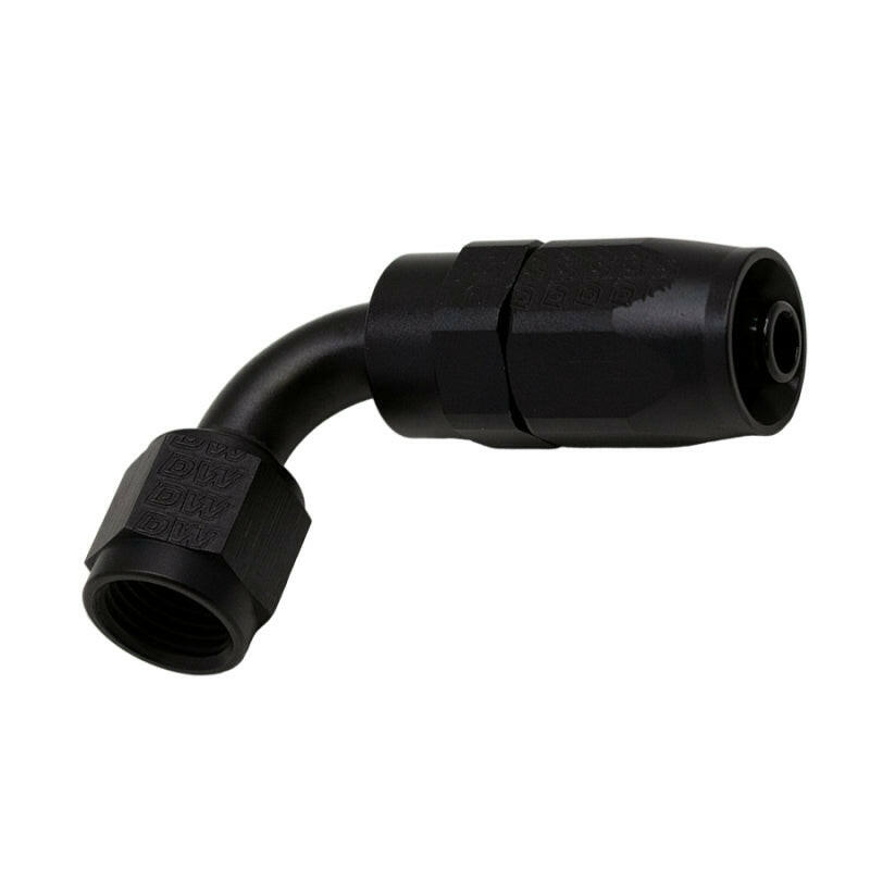 DeatschWerks 6AN Female Swivel 90-Degree Hose End CPE - Anodized Matte Black Fittings DeatschWerks