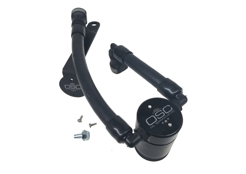 J&L 07-14 Ford Mustang GT500 Driver Side Oil Separator 3.0 - Black Anodized Oil Separators J&L