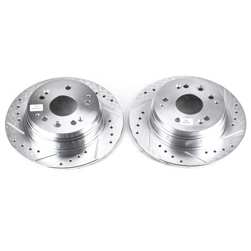 Power Stop 01-03 Acura CL Rear Evolution Drilled & Slotted Rotors - Pair Brake Rotors - Slot & Drilled PowerStop