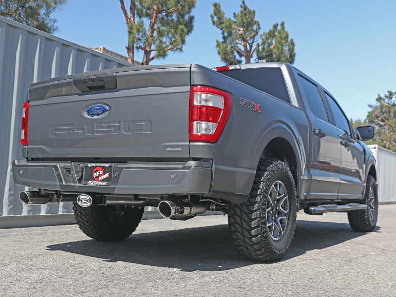 aFe Vulcan 3in 304 SS Cat-Back Exhaust 2021 Ford F-150 V6 2.7L/3.5L (tt)/V8 5.0L w/ Polished Tips Catback aFe