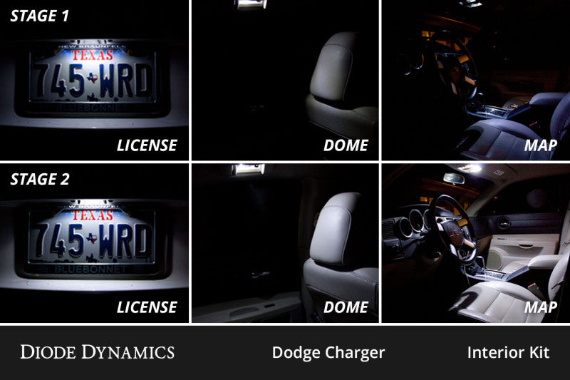 Diode Dynamics 06-10 Dodge Charger Interior LED Kit Cool White Stage 1 Dash & Interior Trim Diode Dynamics