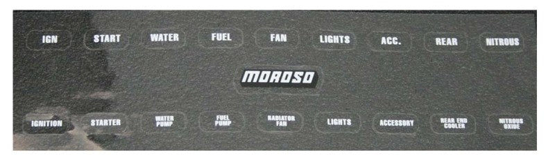 Moroso Electrical Switch Panel Label (Use w/Part No 74130/74131/74132/74133/74134/74135/74136/74180) Switch Panels Moroso