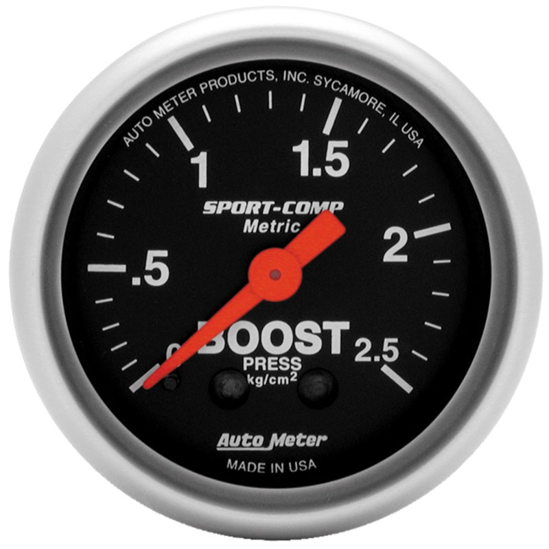 Autometer Sport-Comp 52mm METRIC 0-2.5kg/Cm2 Mechanical Gauge Gauges AutoMeter