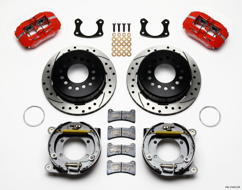 Wilwood Dynapro Low-Profile 11.00in P-Brake Kit Drill-Red Small Ford 2.50in Offset Big Brake Kits Wilwood