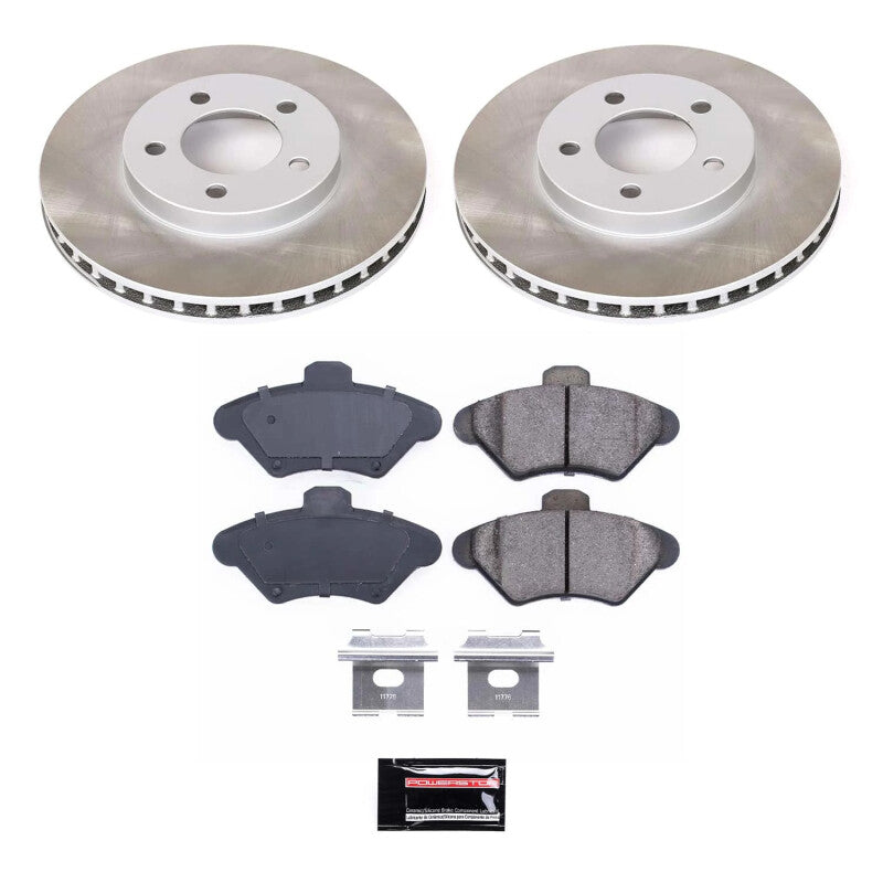 Power Stop 93-97 Mercury Cougar Front Semi-Coated Rotor Kit Brake Kits - Performance Blank PowerStop