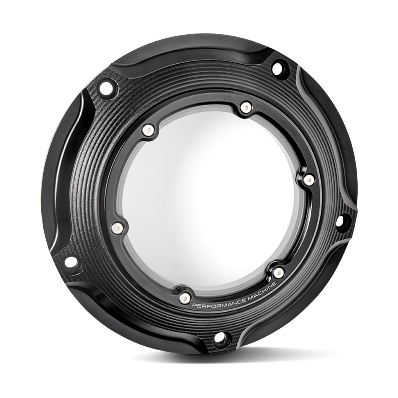 Performance Machine Vision Derby Cover W/Bezel - Black Ops Engine Covers Performance Machine