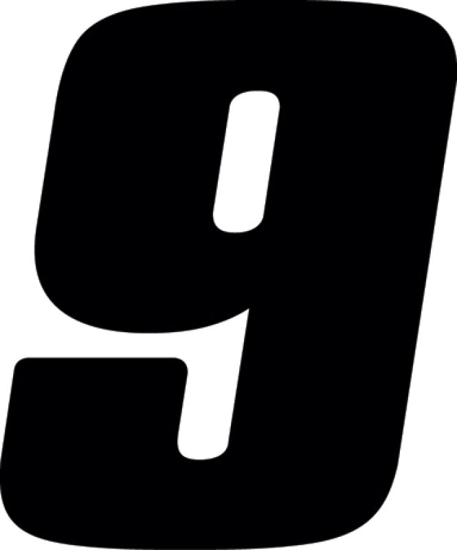 Hardline Dirt Digits 3pk 5.5 in. - High Gloss Number 9 - Black Stickers/Decals/Banners Hardline