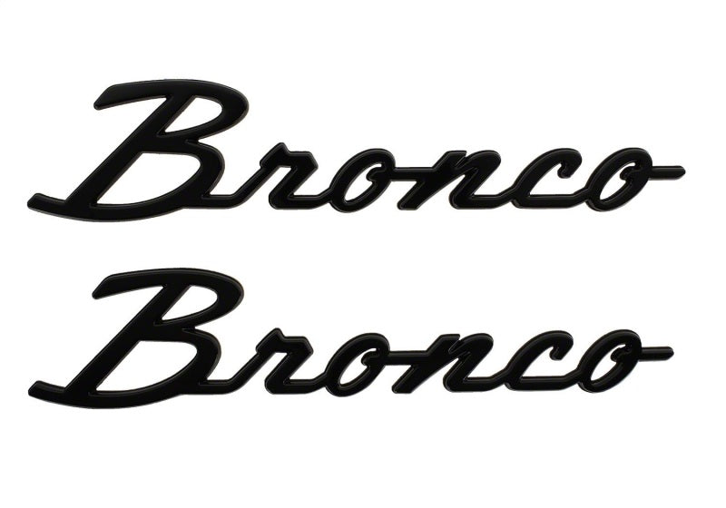 Ford Racing 21-24 Bronco Classic Script Fender Badge Kit - Gloss Black Other Body Components Ford Racing